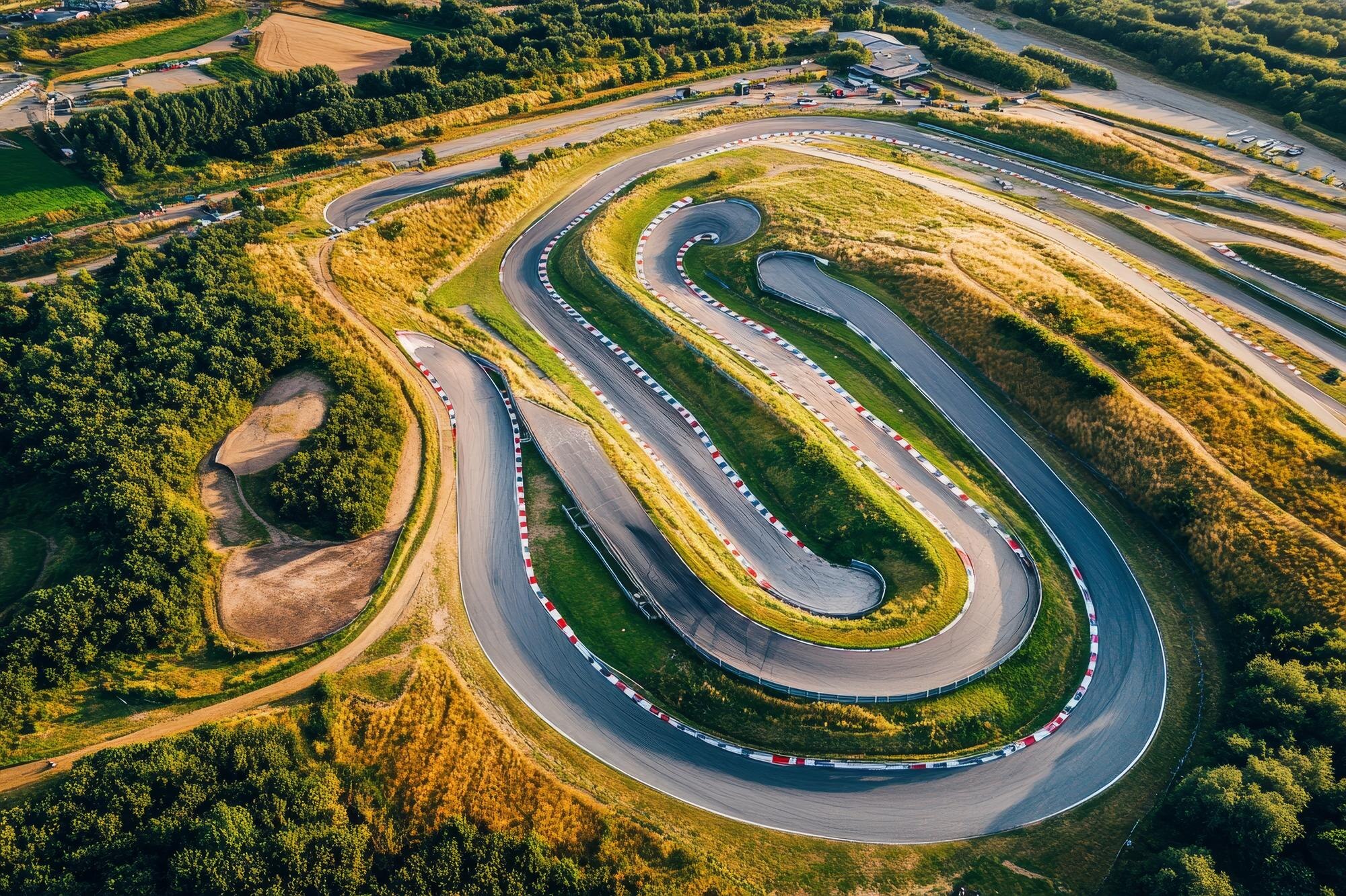 Flygvy över Circuit Zandvoort inför Nederländernas Grand Prix i Formel 1