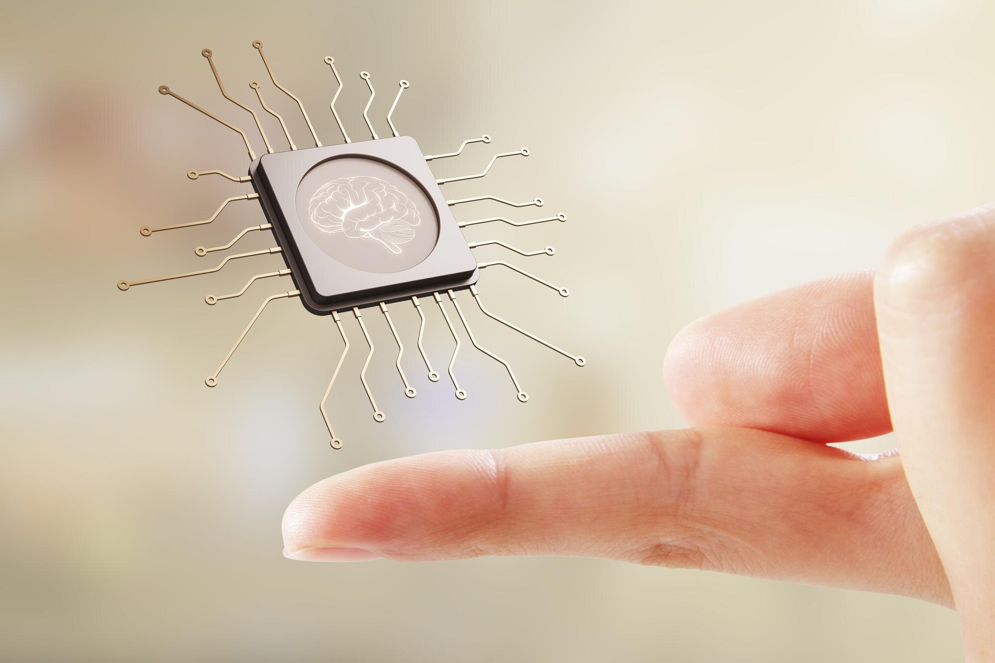 Ett litet AI-chip balanseras på ett finger, som illustration till GPT-5.4 mini och nano för effektiva AI-arbetsflöden